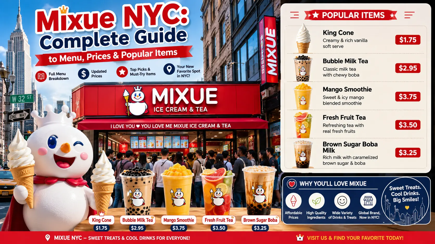 Mixue NYC Complete Guide to Menu, Prices & Popular Items