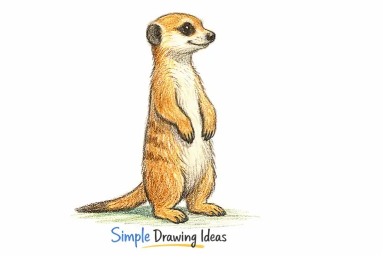 Standing meerkat demonstrating simple drawing ideas
