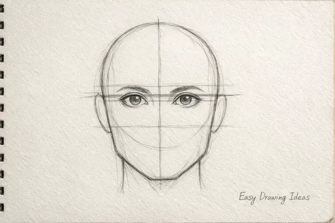 Easy drawing ideas face proportion guide for beginners