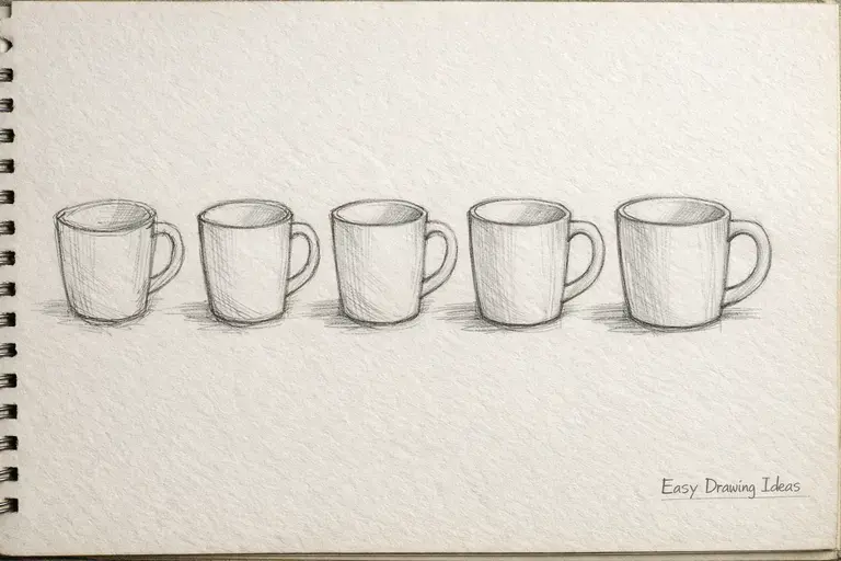 Easy drawing ideas mug drawing practice progression