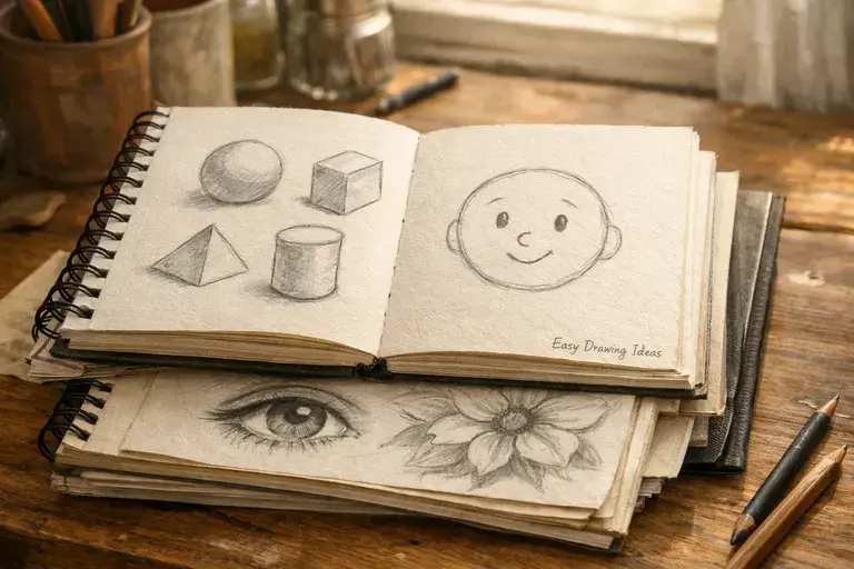 Easy drawing ideas sketchbook progress over time