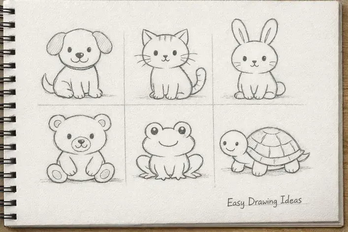 Easy drawing ideas simple animals for beginners