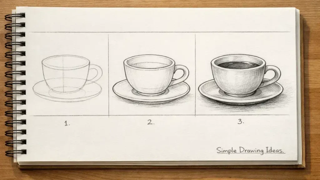 Simple drawing ideas 3 layer beginner drawing method example