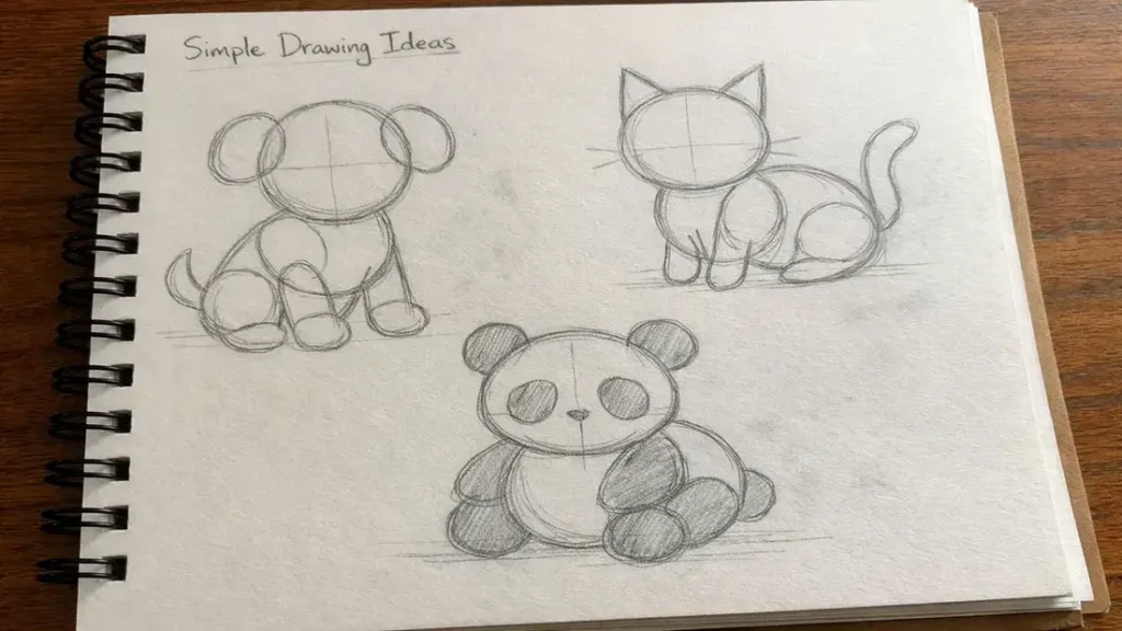Simple drawing ideas animals using basic shapes
