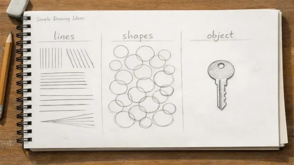 Simple drawing ideas daily 10 minute practice sketch page