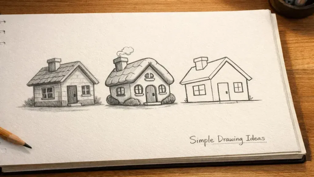 Simple drawing ideas one object in three drawing styles