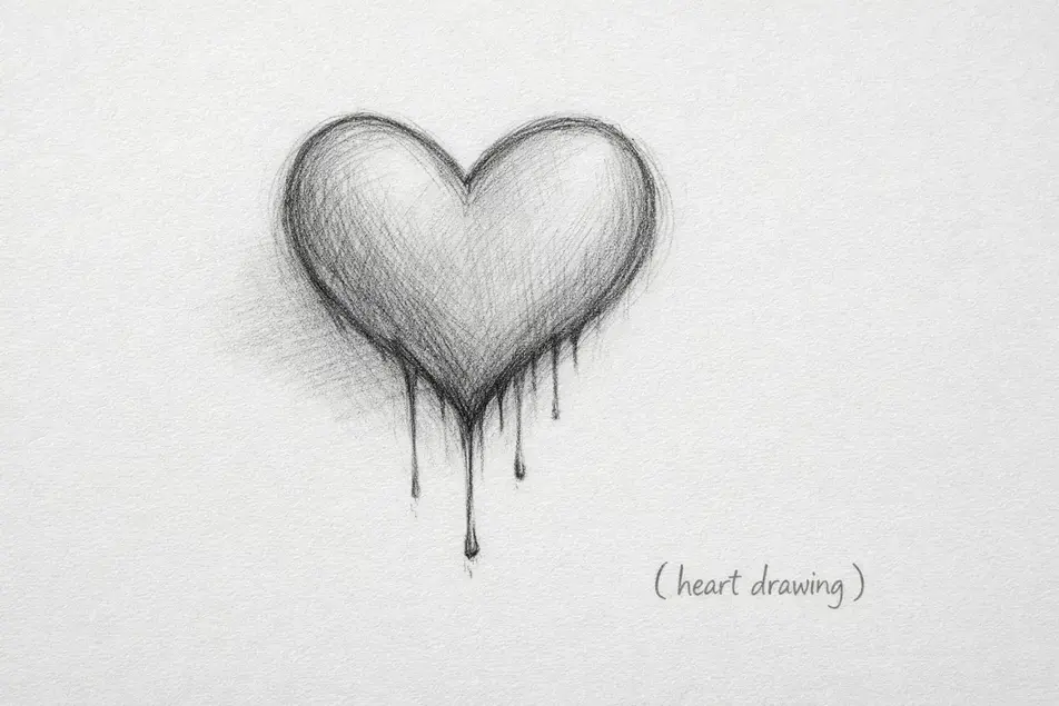 Dripping Heart Drawing