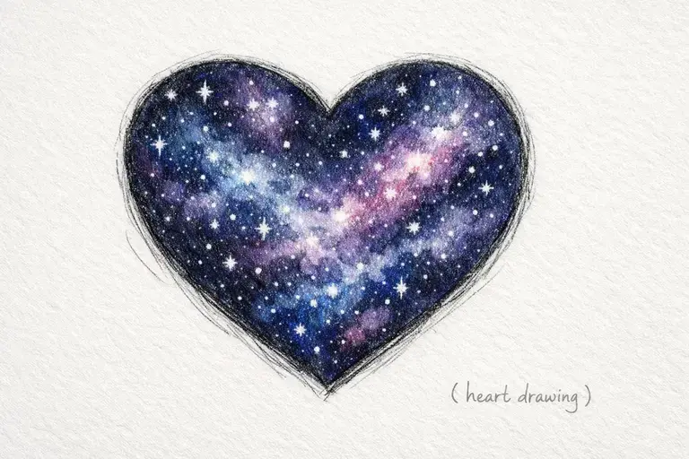 Galaxy Heart Drawing