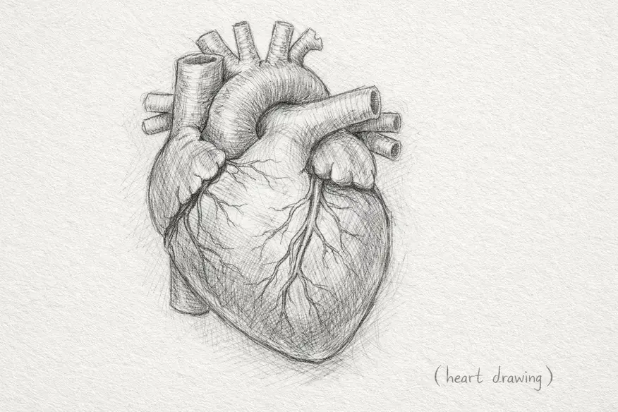 Heart Drawing Veins Structure