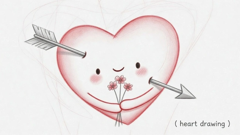 Heart Drawing With Arrow