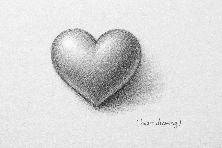 Realistic Shading Heart Drawing