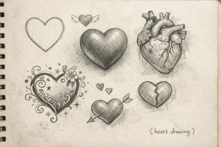Sketchbook Artistic Heart  Drawing