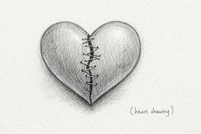 Stitched Heart Drawing
