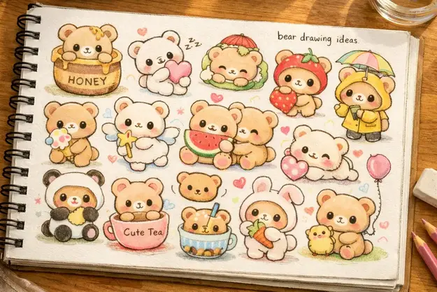 bear drawing ideas kawaii cute chibi bears