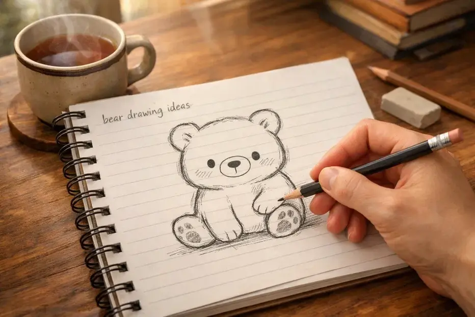 bear drawing ideas relaxing sketching activity