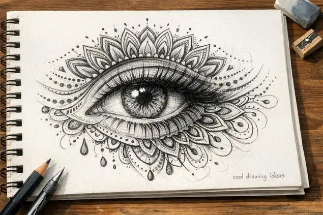 aesthetic eye patterns drawing cool drawing ideas decorative eye sketch