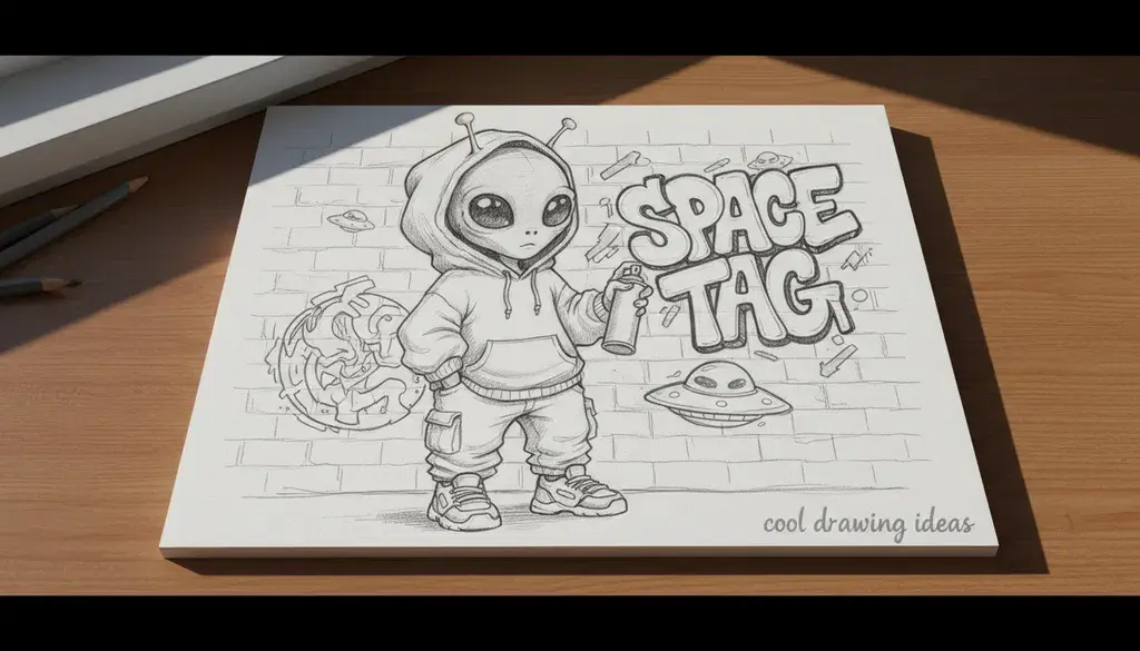 alien street artist drawing cool drawing ideas creative alien character sketch