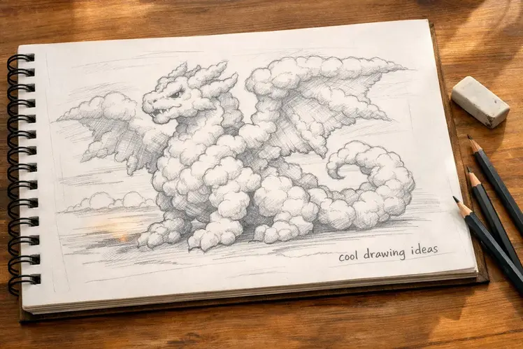 cloud dragon drawing cool drawing ideas fantasy sky sketch