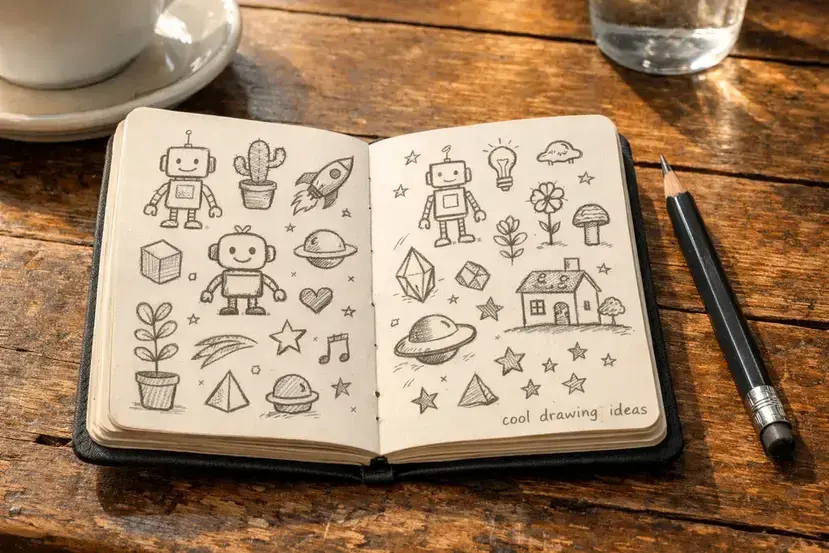 cool drawing ideas daily sketch habit with small notebook and pencil