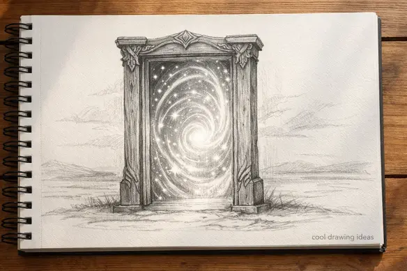 dream portal door drawing cool drawing ideas fantasy portal sketch