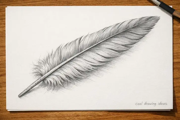 feather details drawing cool drawing ideas realistic feather sketch