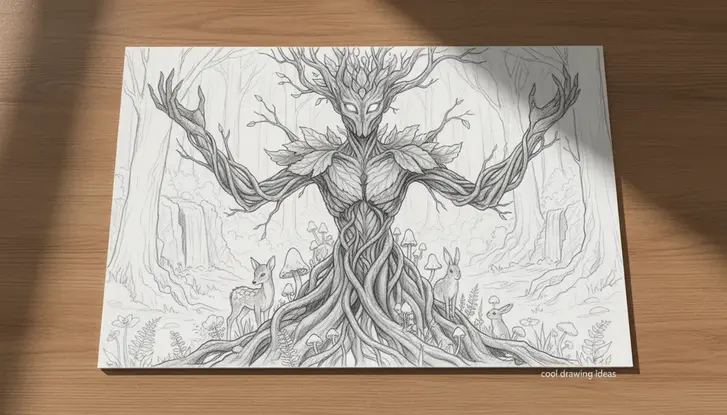 forest spirit guardian drawing cool drawing ideas fantasy protector sketch