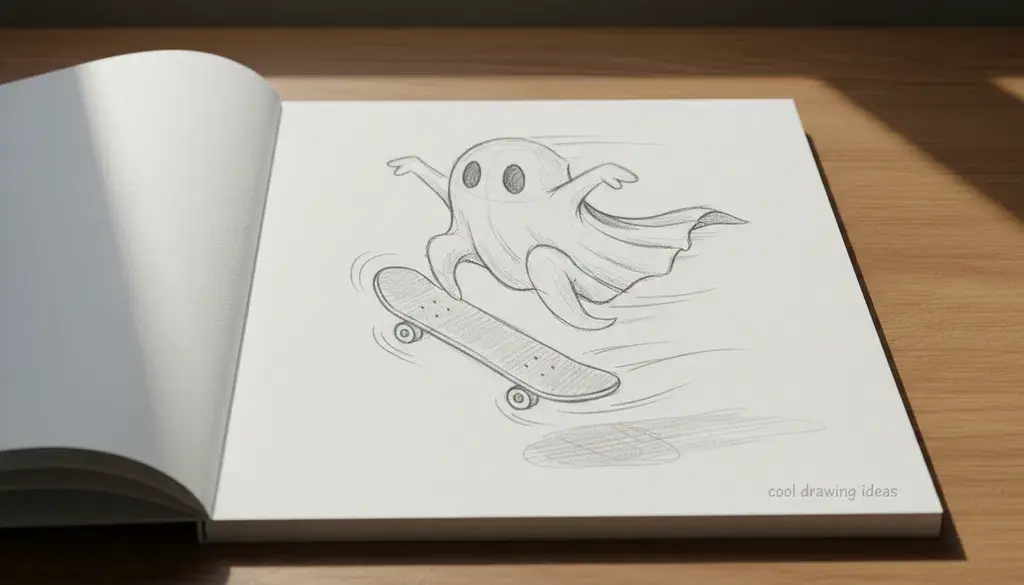 ghost skateboarder drawing cool drawing ideas fun ghost character sketch