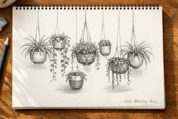 hanging plants drawing cool drawing ideas aesthetic plant sketch