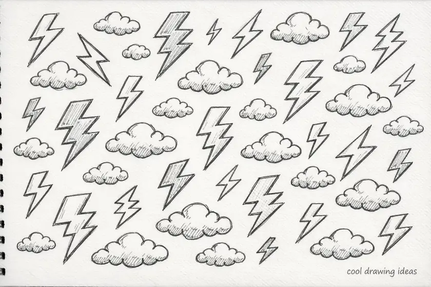 lightning bolt pattern doodle cool drawing ideas zigzag lightning sketch