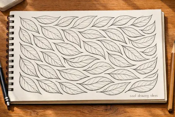 organic leaf pattern drawing cool drawing ideas botanical doodle sketch