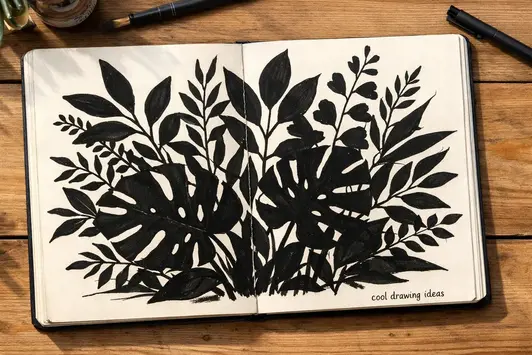 plant silhouette drawing cool drawing ideas botanical sketch