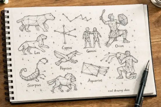 star constellation drawing cool drawing ideas aesthetic space sketch