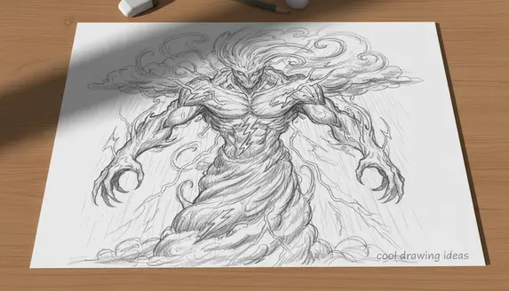 storm elemental drawing cool drawing ideas lightning creature sketch