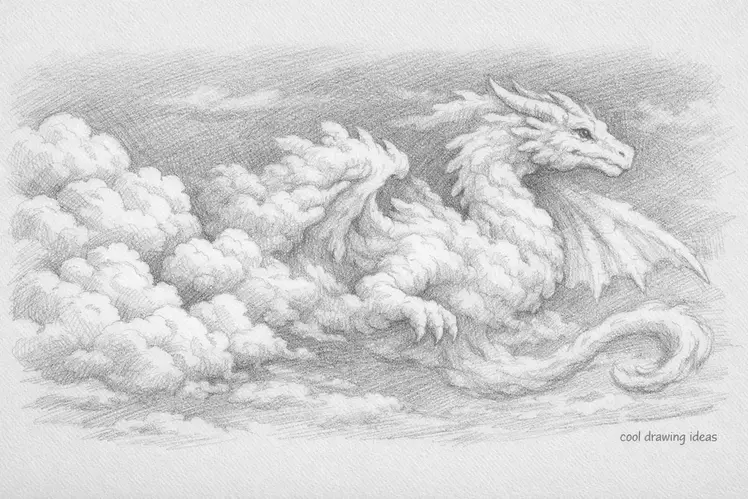 surreal cloud drawing cool drawing ideas cloud turning into dragon sketch