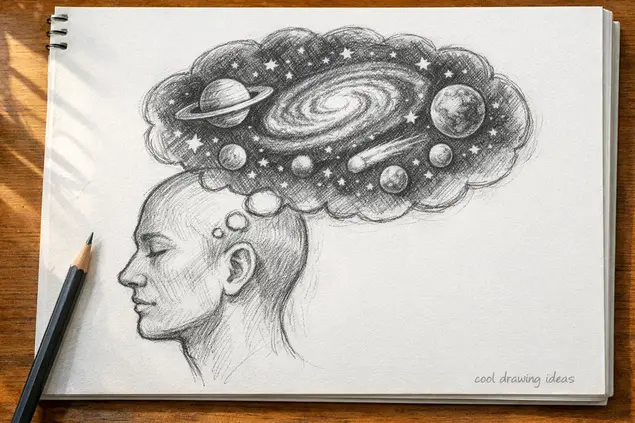 thought bubble universe drawing cool drawing ideas imagination sketch