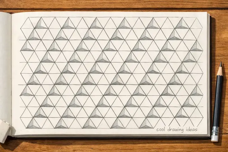 triangle tessellation drawing cool drawing ideas geometric pattern sketch