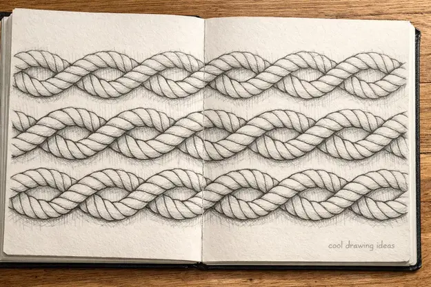 twisted rope pattern doodle cool drawing ideas decorative rope sketch