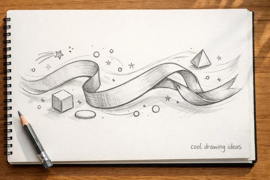 waving ribbon path drawing cool drawing ideas flowing ribbon sketch