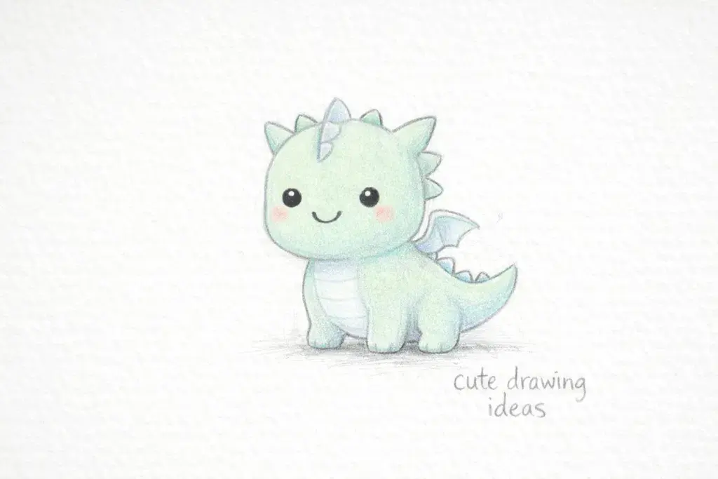 cute drawing ideas baby dragon beginner fantasy doodle drawing