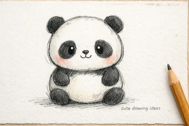 cute drawing ideas baby panda easy beginner animal drawing