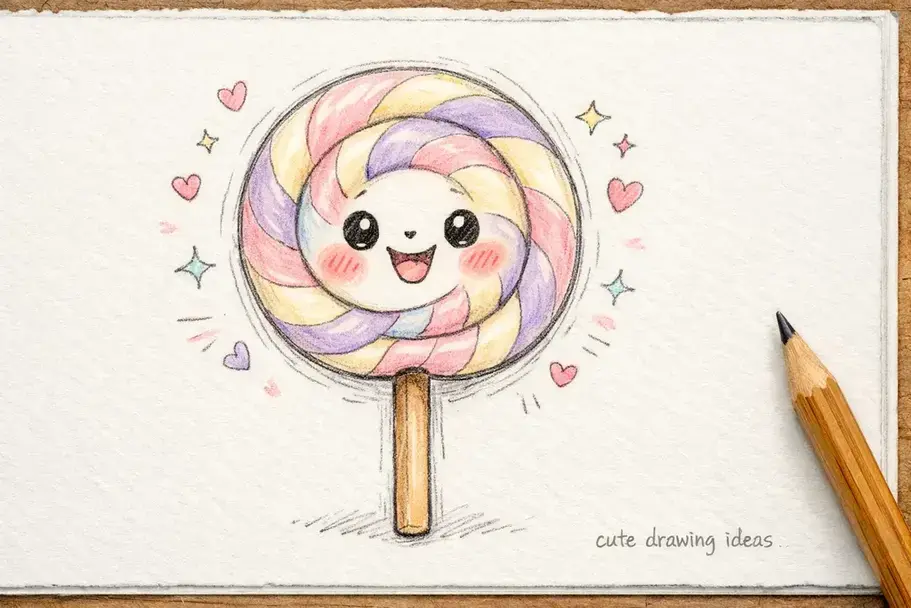 cute drawing ideas candy lollipop beginner doodle drawing