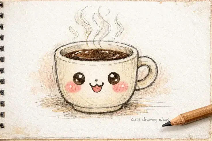 cute drawing ideas coffee cup simple doodle drawing