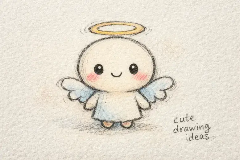cute drawing ideas cute angel beginner doodle drawing