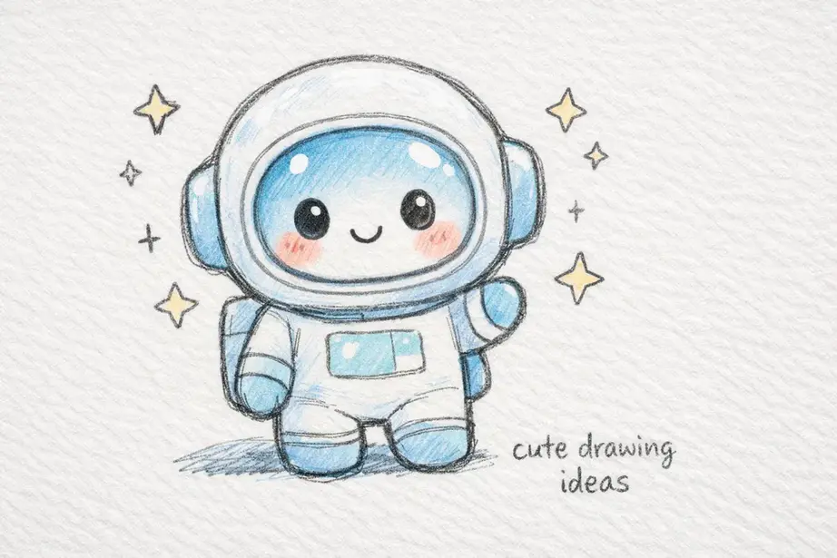 cute drawing ideas cute astronaut easy space doodle drawing