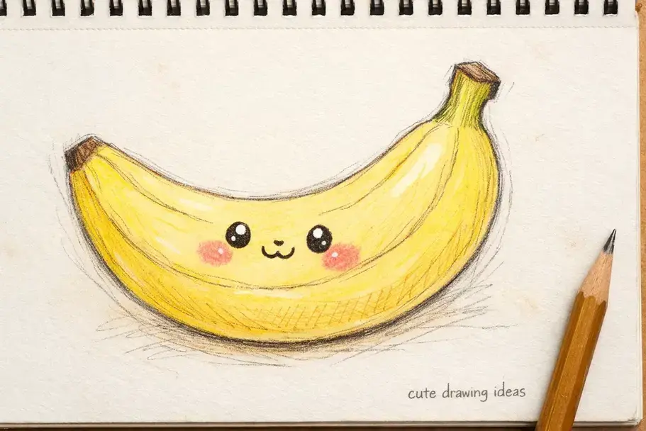 cute drawing ideas cute banana simple fruit doodle drawing