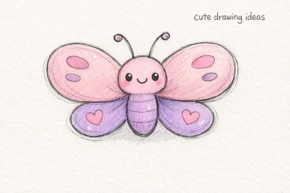 cute drawing ideas cute butterfly beginner doodle drawing