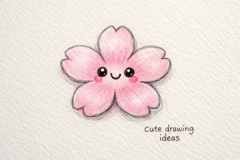 cute drawing ideas cute cherry blossom beginner flower doodle