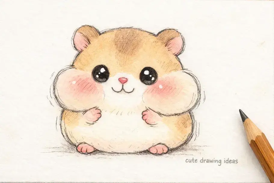 cute drawing ideas hamster doodle beginner drawing