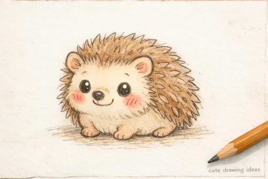 cute drawing ideas cute hedgehog easy beginner doodle