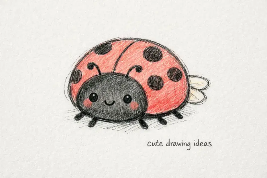 cute drawing ideas cute ladybug easy insect doodle drawing